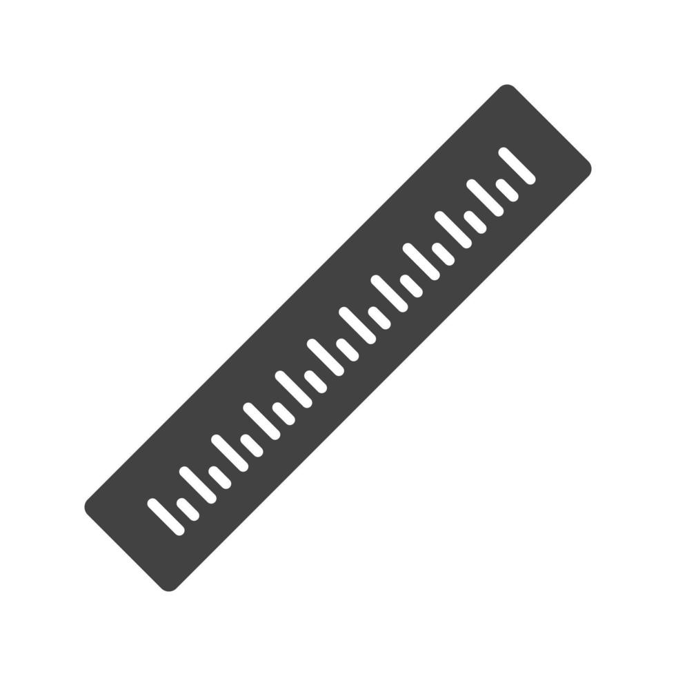 Ruler Glyph Black Icon vector