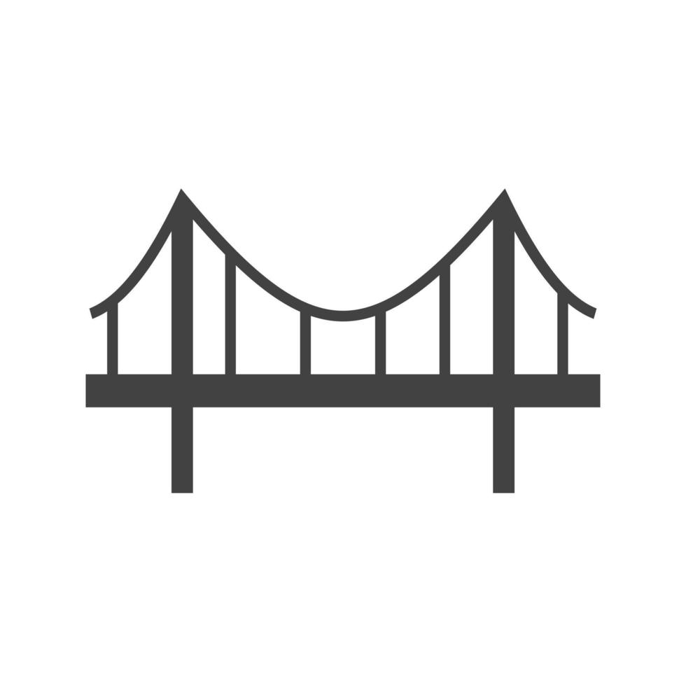 puente glifo icono negro vector