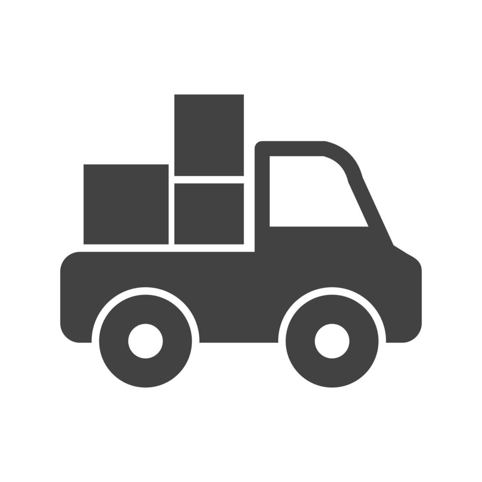 camioneta glifo icono negro vector