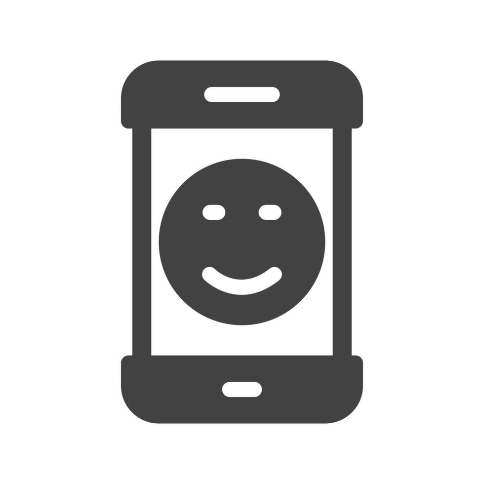 Happy Face Glyph Black Icon vector