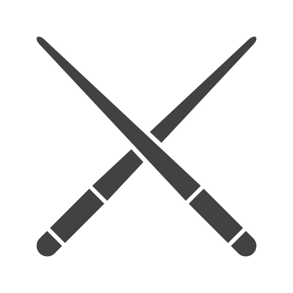 Pool Cue Glyph Black Icon vector