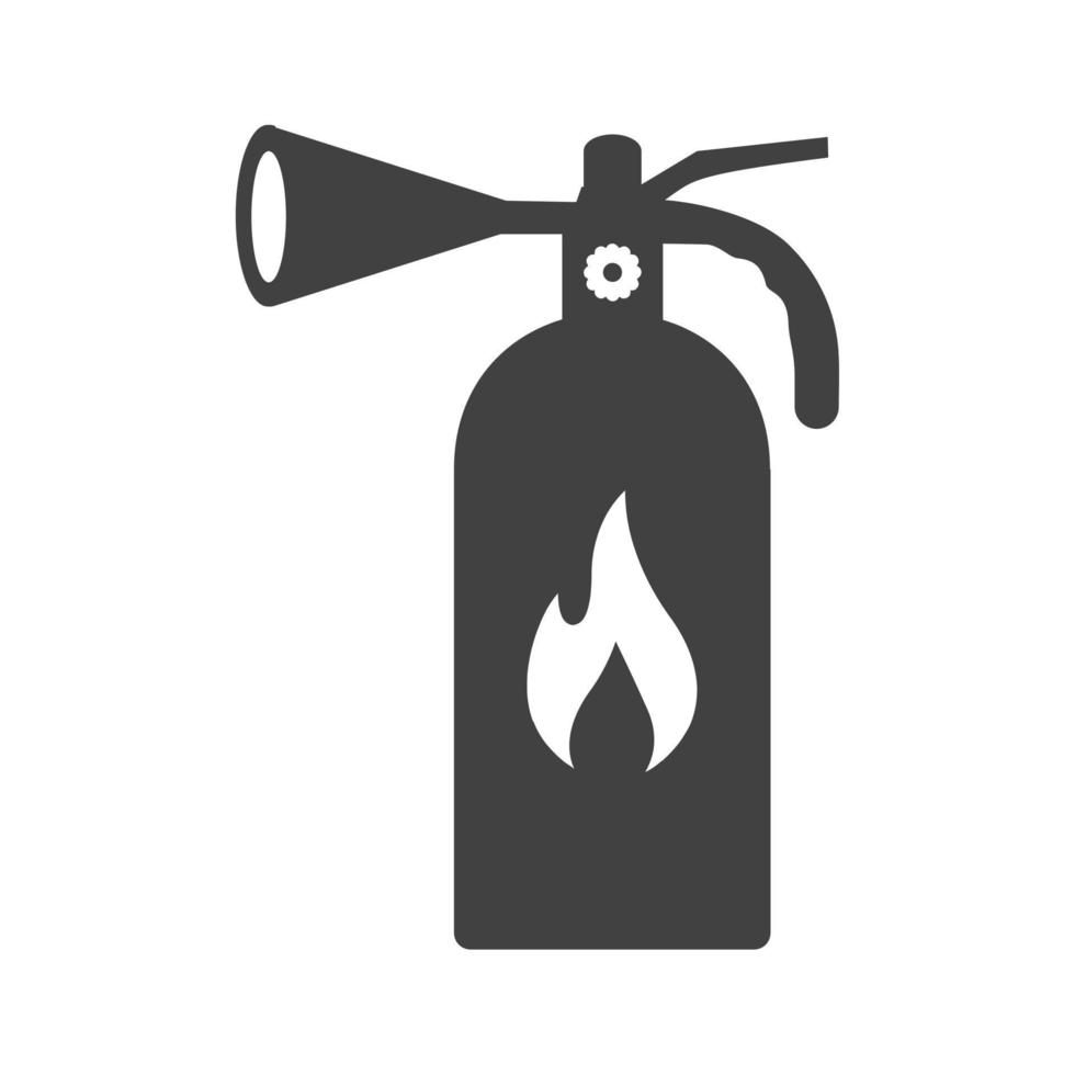 extintor de incendios glifo icono negro vector