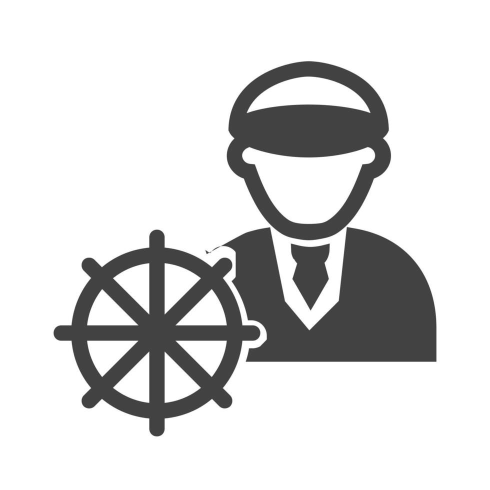 Ship Captain Glyph Black Icon vector