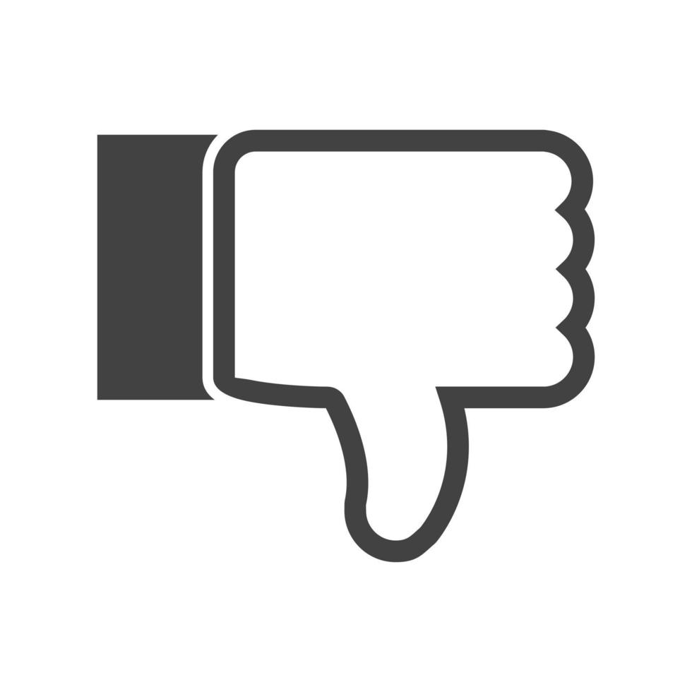 Thumb Down Glyph Black Icon vector