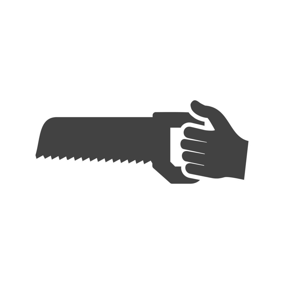 Holding Saw Glyph Black Icon vector