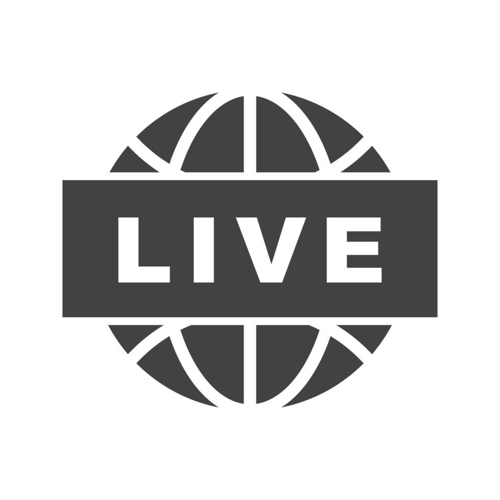 Live News Glyph Black Icon vector