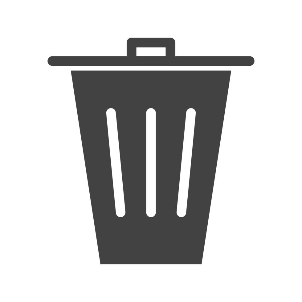 Trash Bin Glyph Black Icon vector