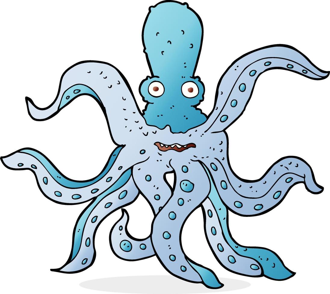 cartoon giant octopus vector