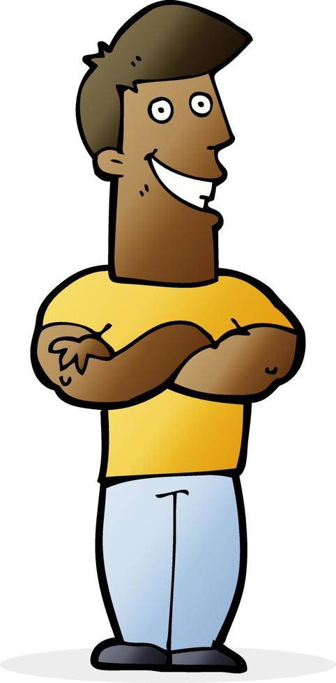 cartoon grinning man vector