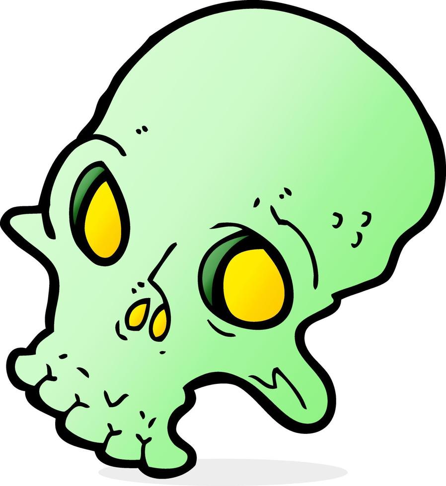 cartoon spooky skull vector