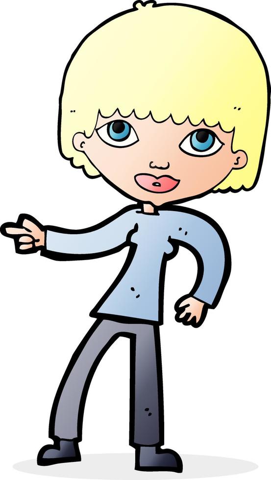 cartoon woman pointing vector