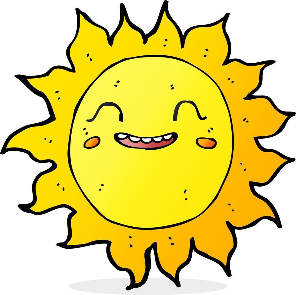 sol feliz de dibujos animados vector