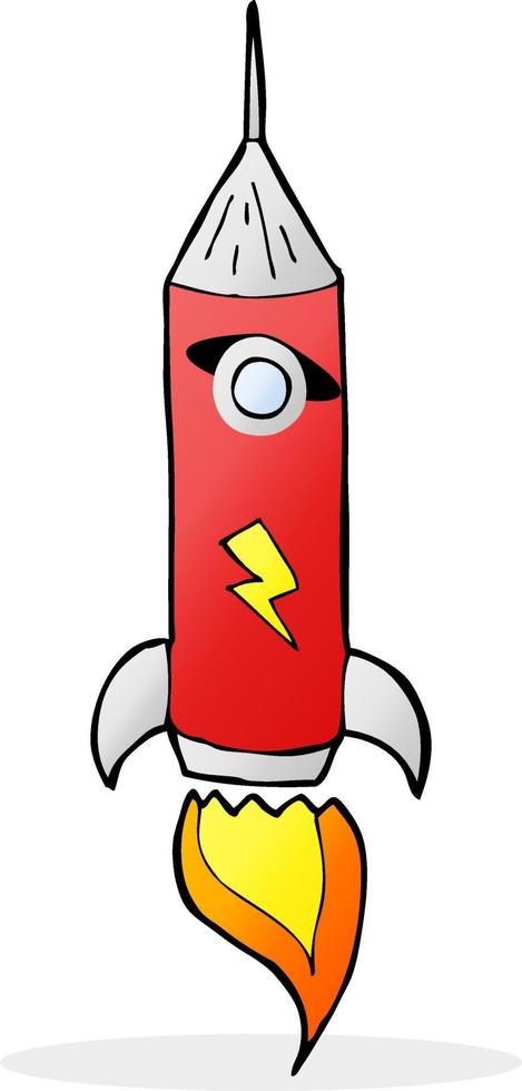 cartoon space rocket vector