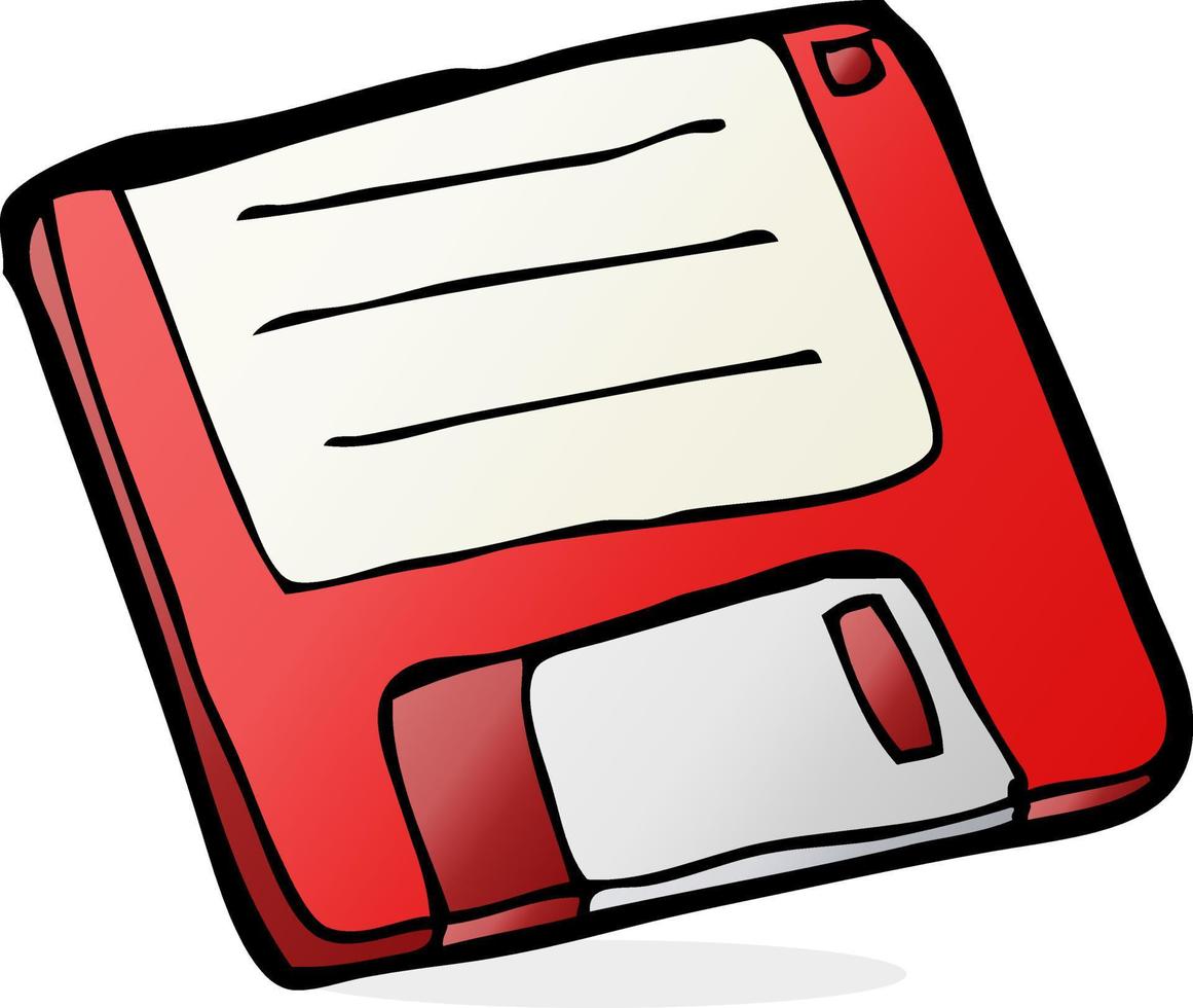 cartoon old computer disk vector