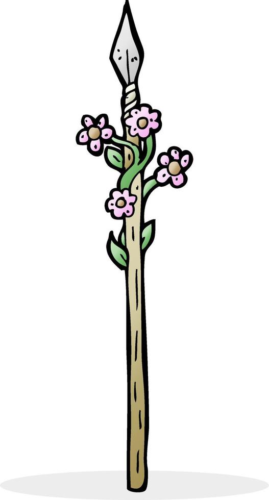 cartoon flowering spear vector