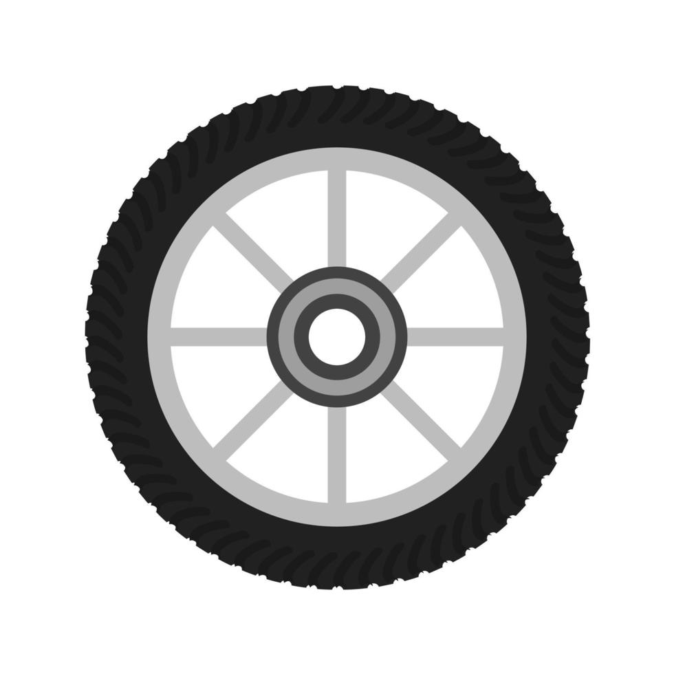 Wheel Flat Multicolor Icon vector