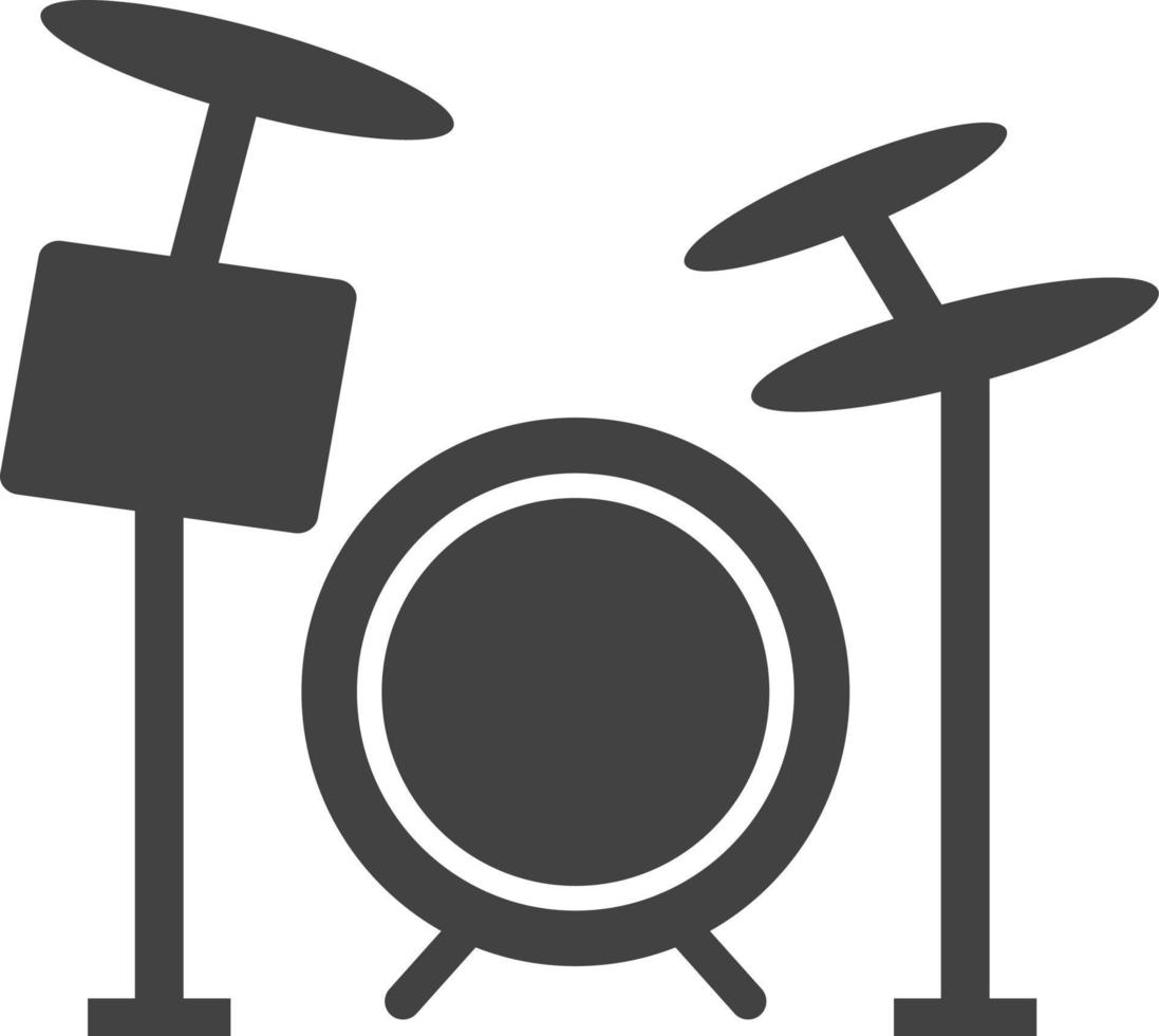 tambores glifo icono negro vector
