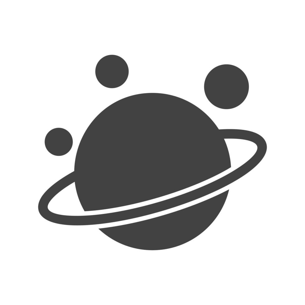 Saturn Glyph Black Icon vector