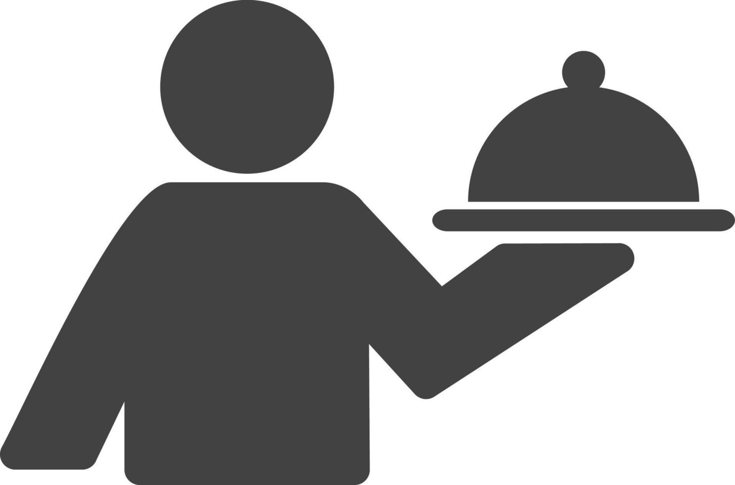 Man Serving Food Glyph Black Icon vector