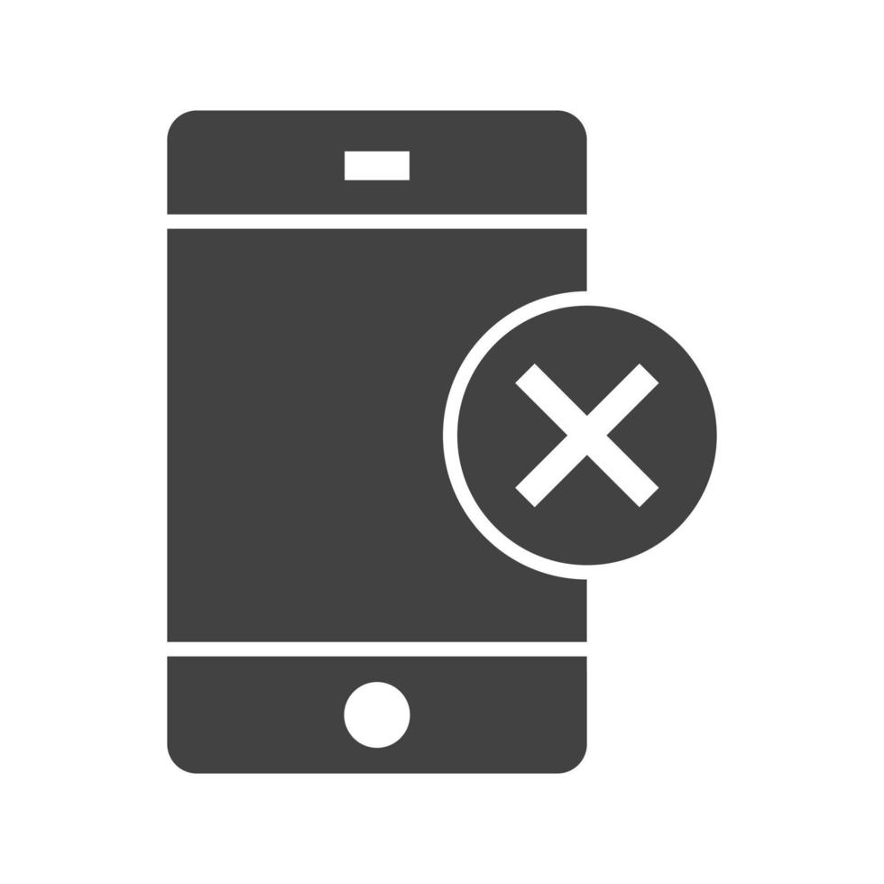 Invalid Device Glyph Black Icon vector