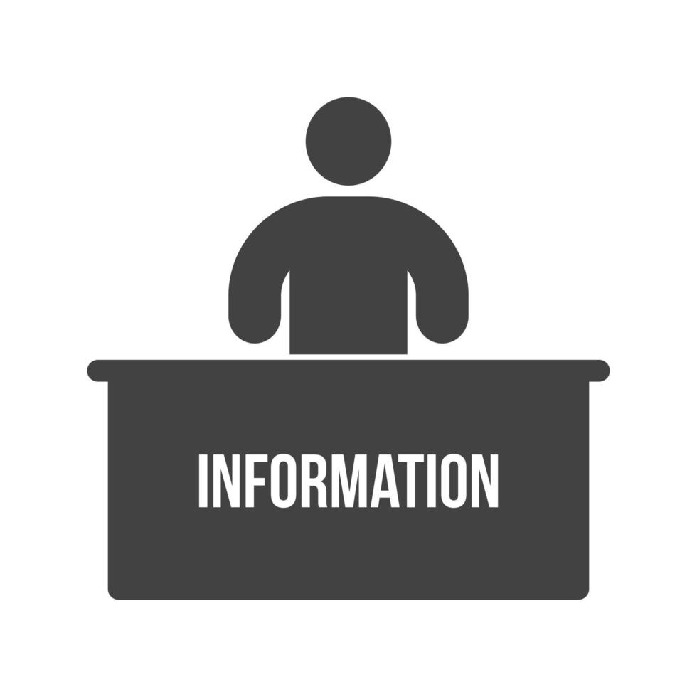 Information Desk Glyph Black Icon vector