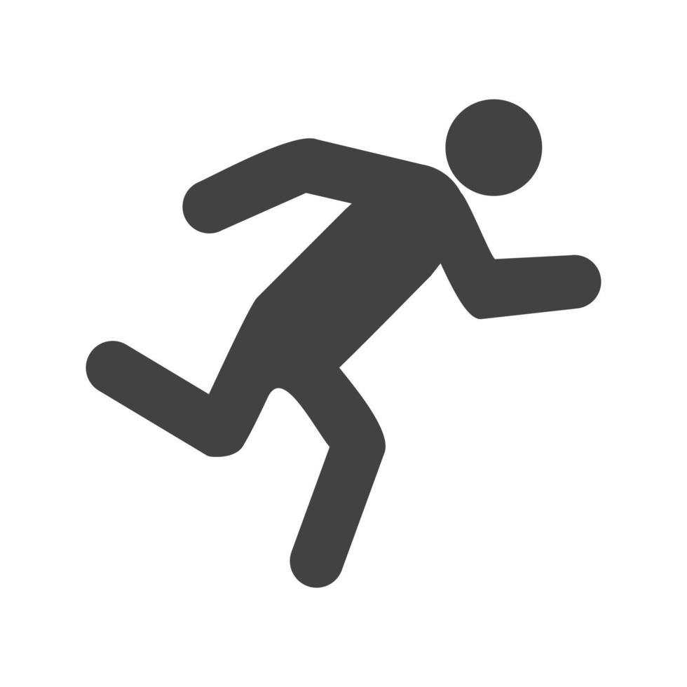 Running Glyph Black Icon vector