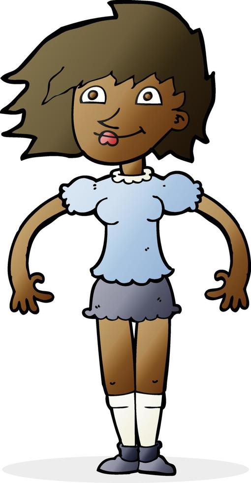 cartoon happy woman vector