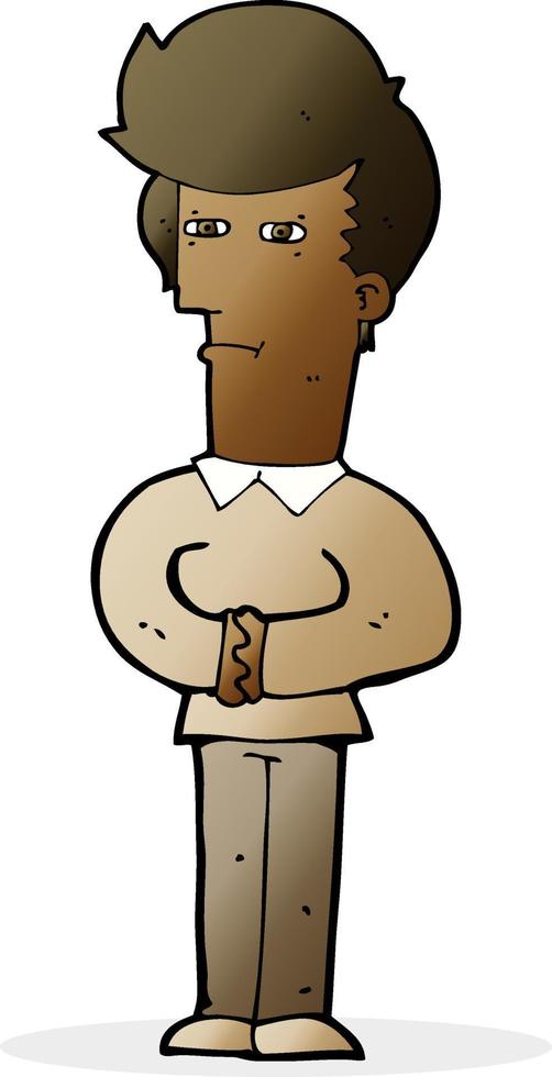 cartoon man narrowing his eyes vector