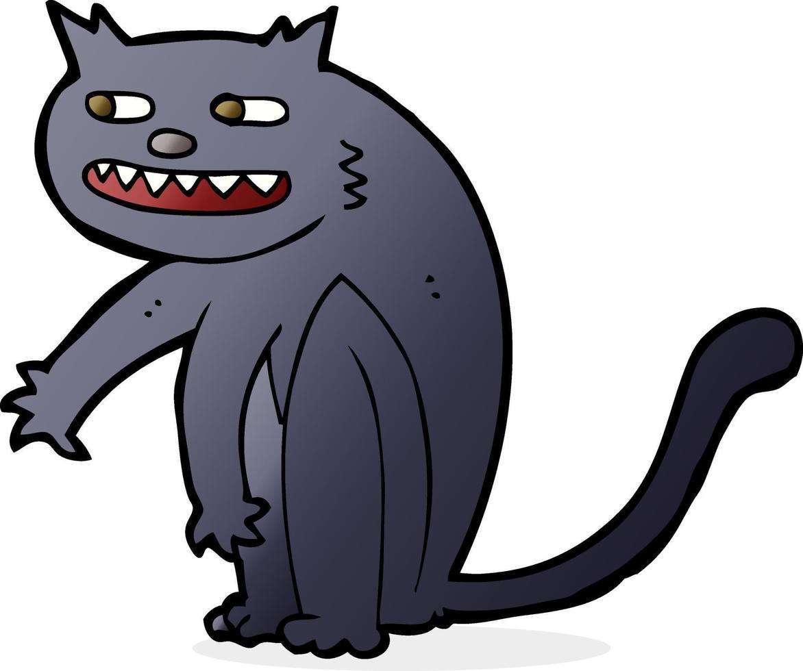 cartoon black cat vector