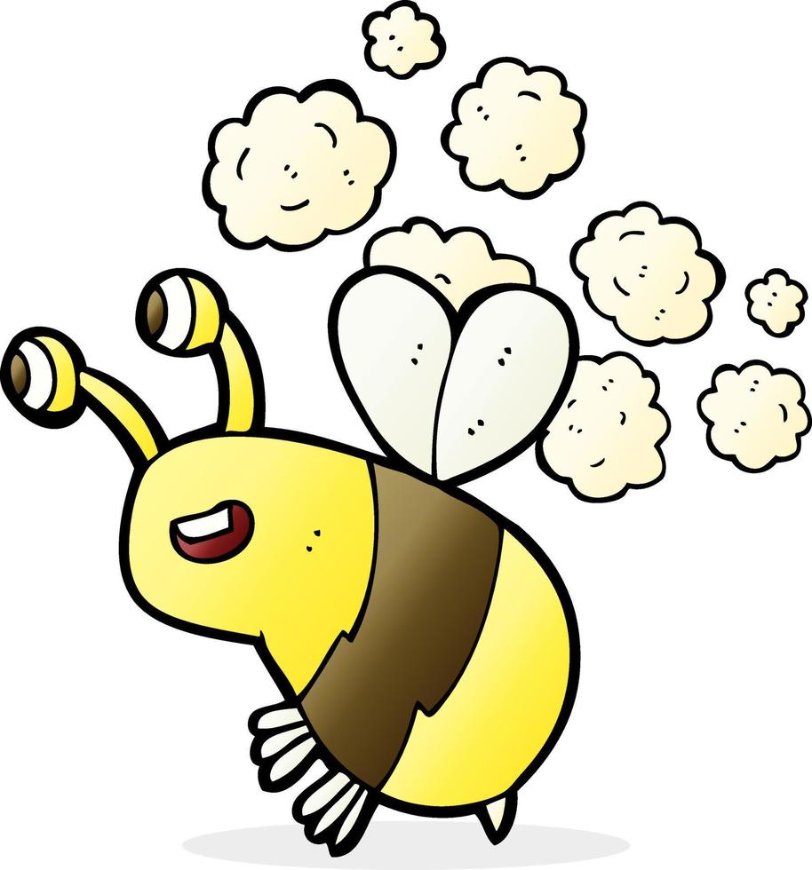 cartoon happy bee vector