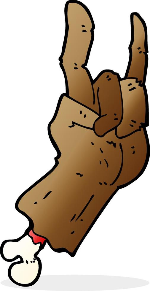 cartoon hand making rock symbol vector