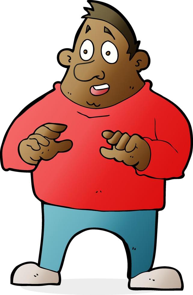 cartoon excited overweight man vector