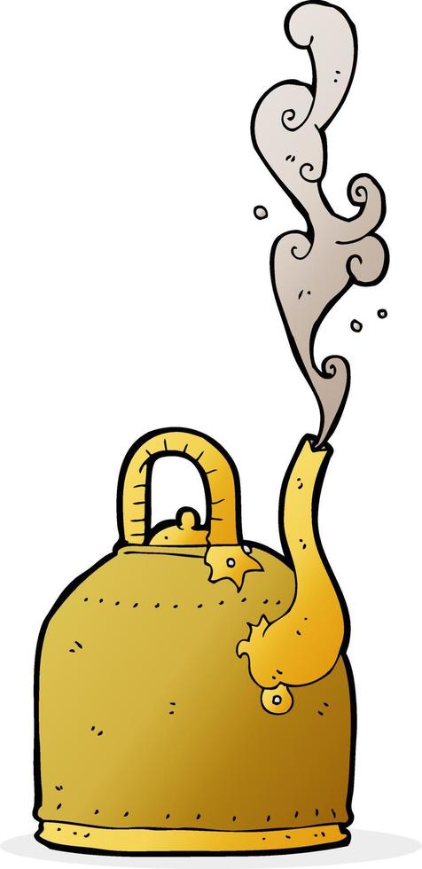 old iron kettle cartoon vector