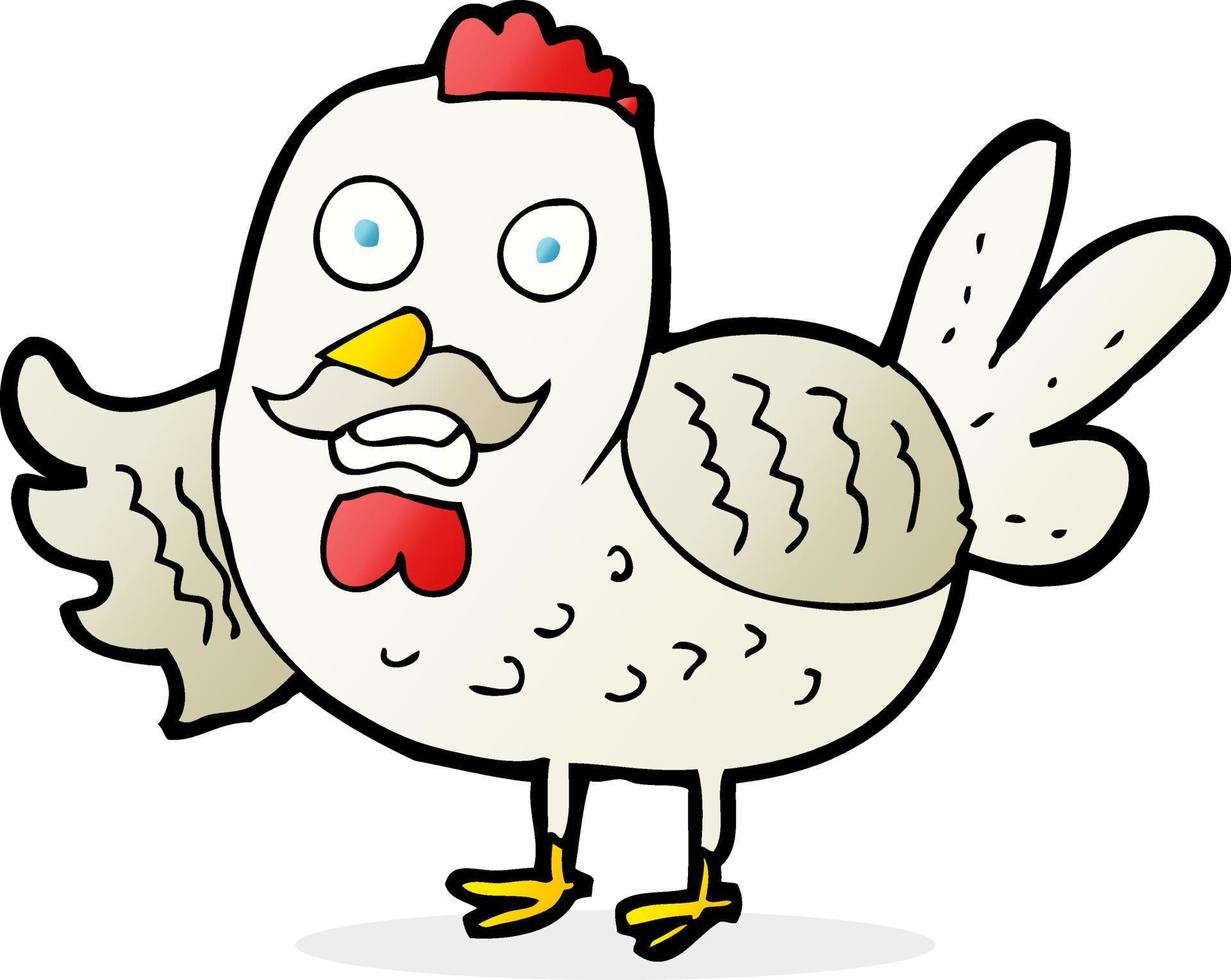 gallo viejo de dibujos animados vector