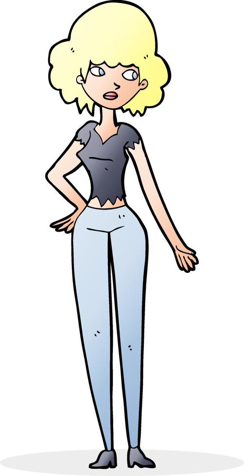 cartoon pretty woman vector