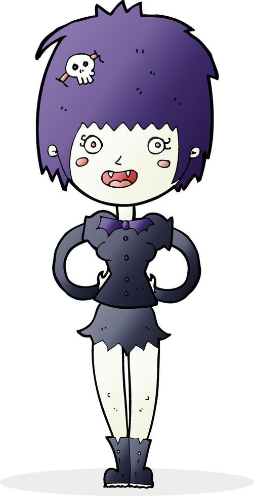 cartoon happy vampire girl vector