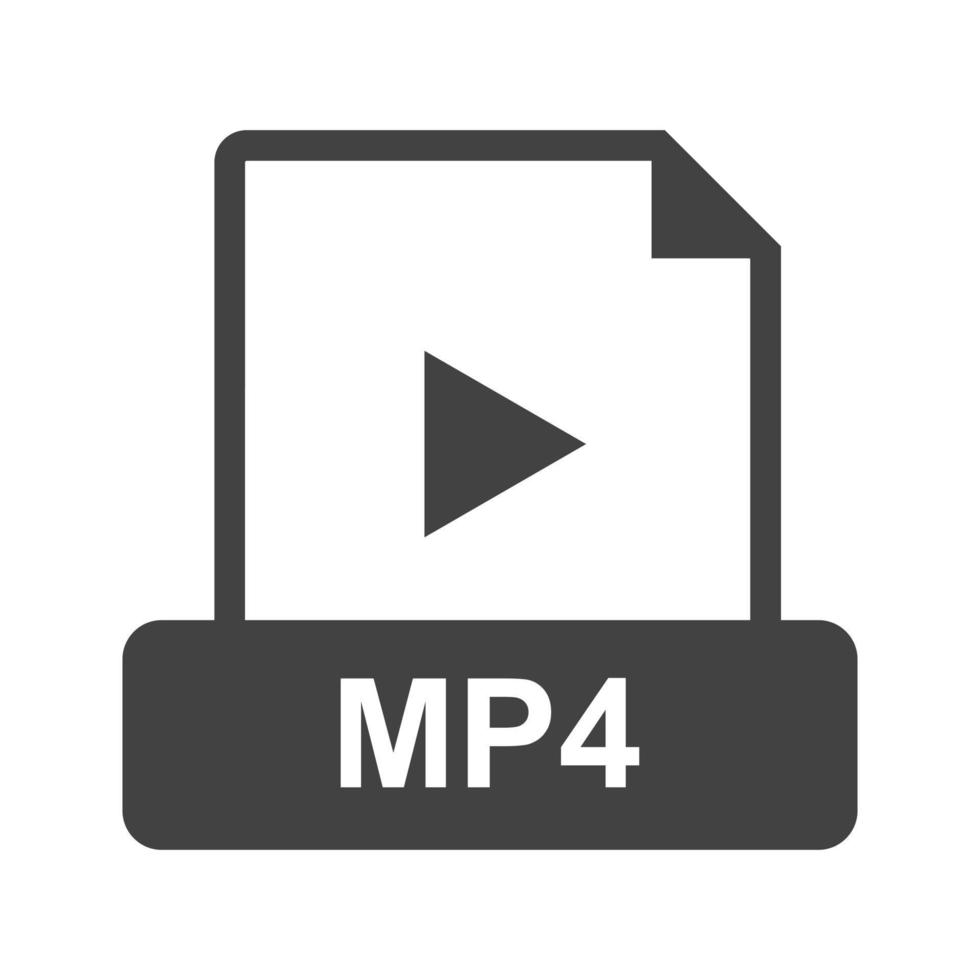 MP4 Glyph Black Icon vector