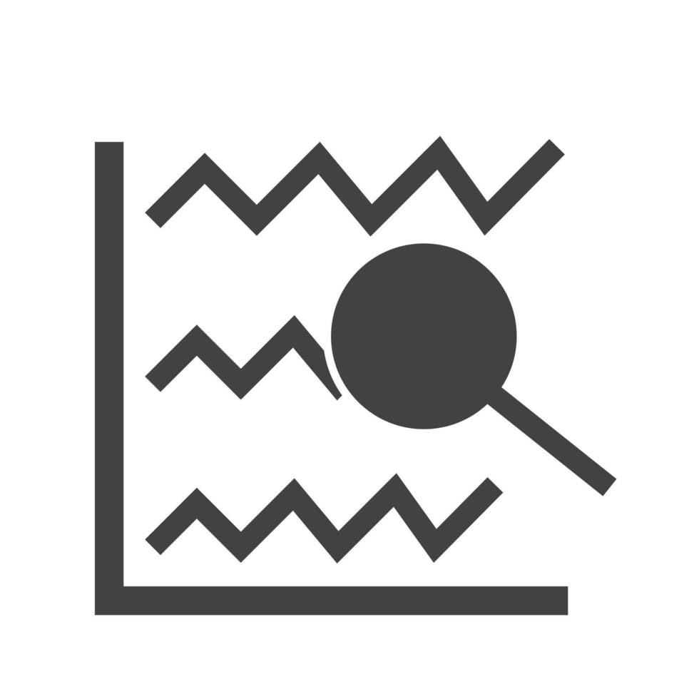 Search Stats Glyph Black Icon vector