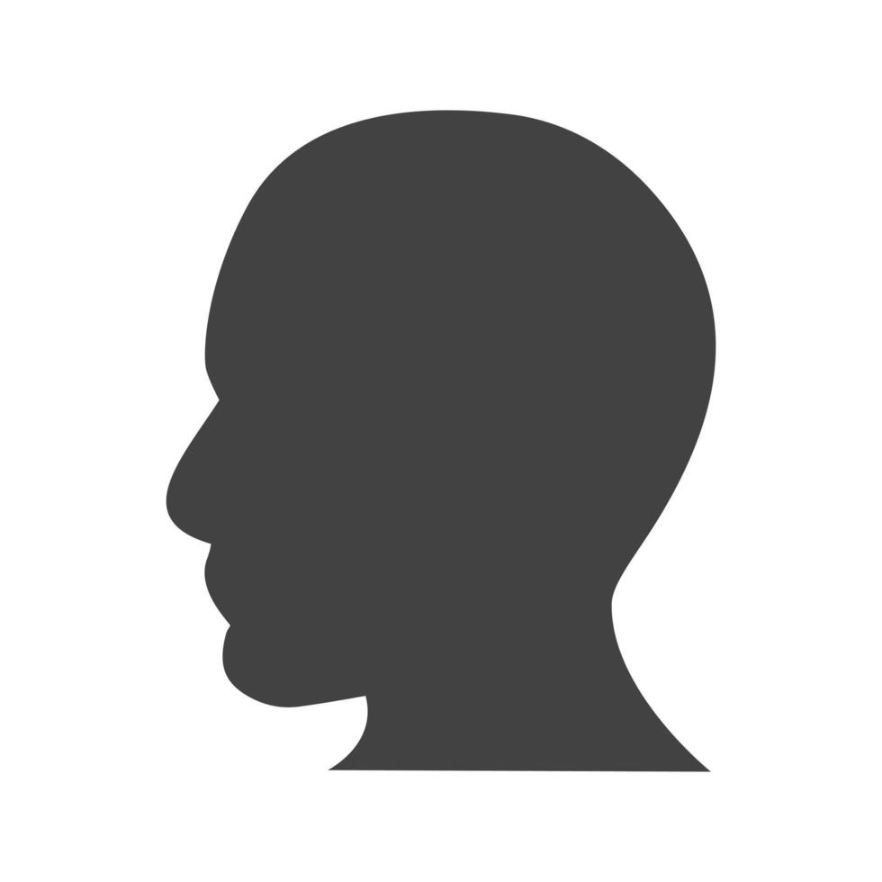 Human Face Glyph Black Icon vector
