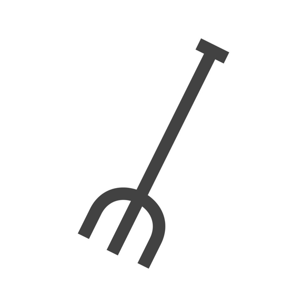 tenedor de jardinería glifo icono negro vector