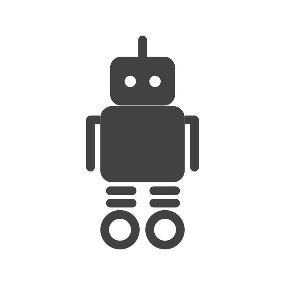 Robot Glyph Black Icon vector
