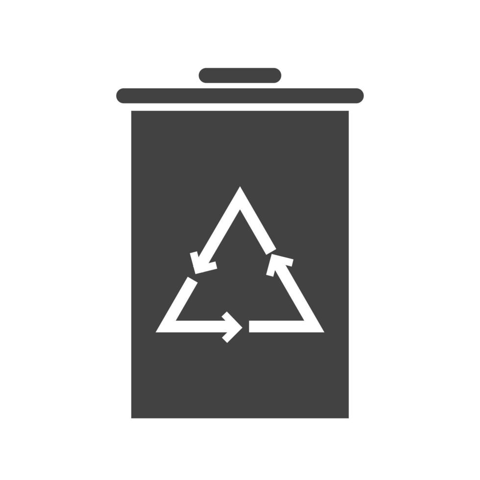 Recycle Bin Glyph Black Icon vector