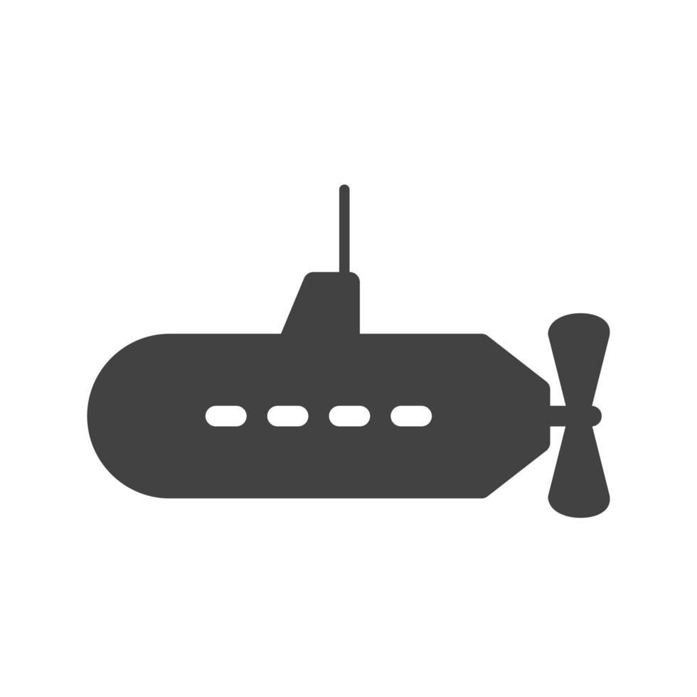 icono de glifo submarino negro vector