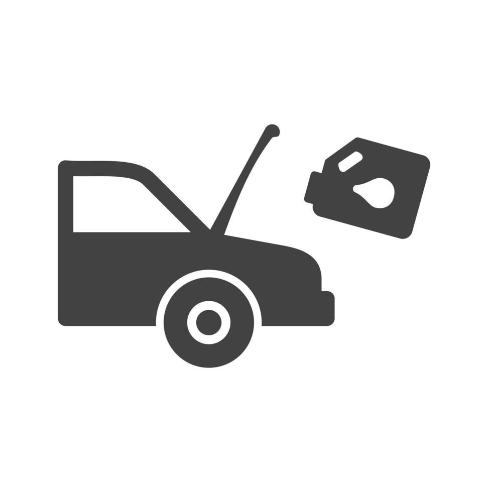 Car and Oil Can Glyph Black Icon vector