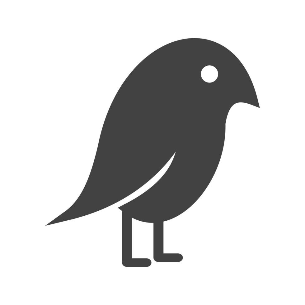 mascota pájaro glifo icono negro vector