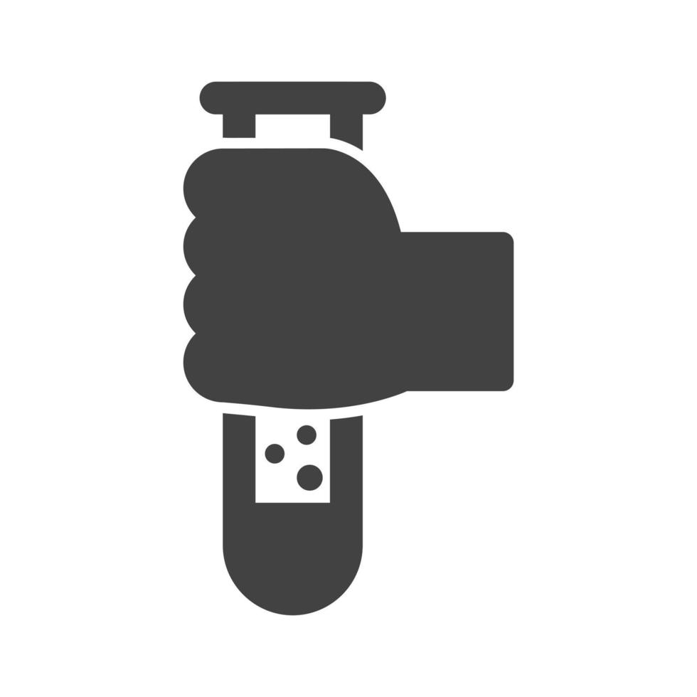 Holding Tube Glyph Black Icon vector