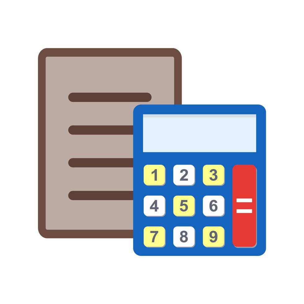 Documented Calculation Flat Multicolor Icon vector