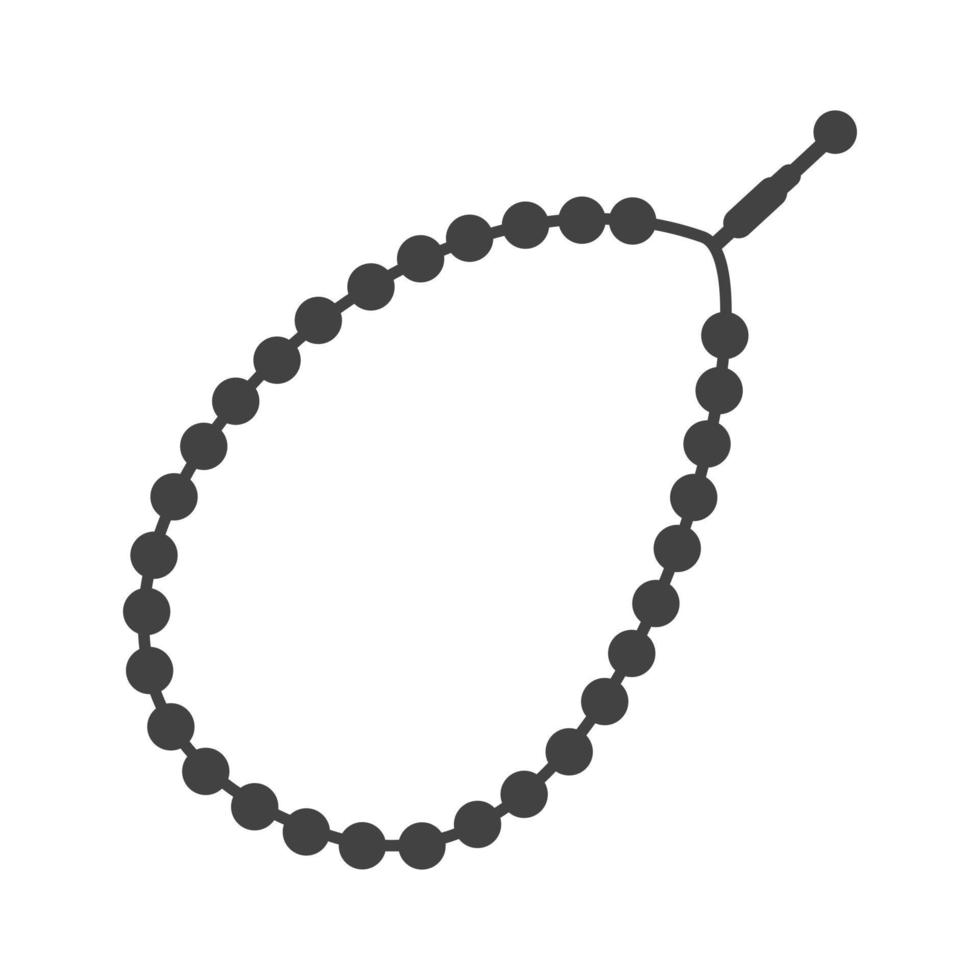 Prayer Beads Glyph Black Icon vector