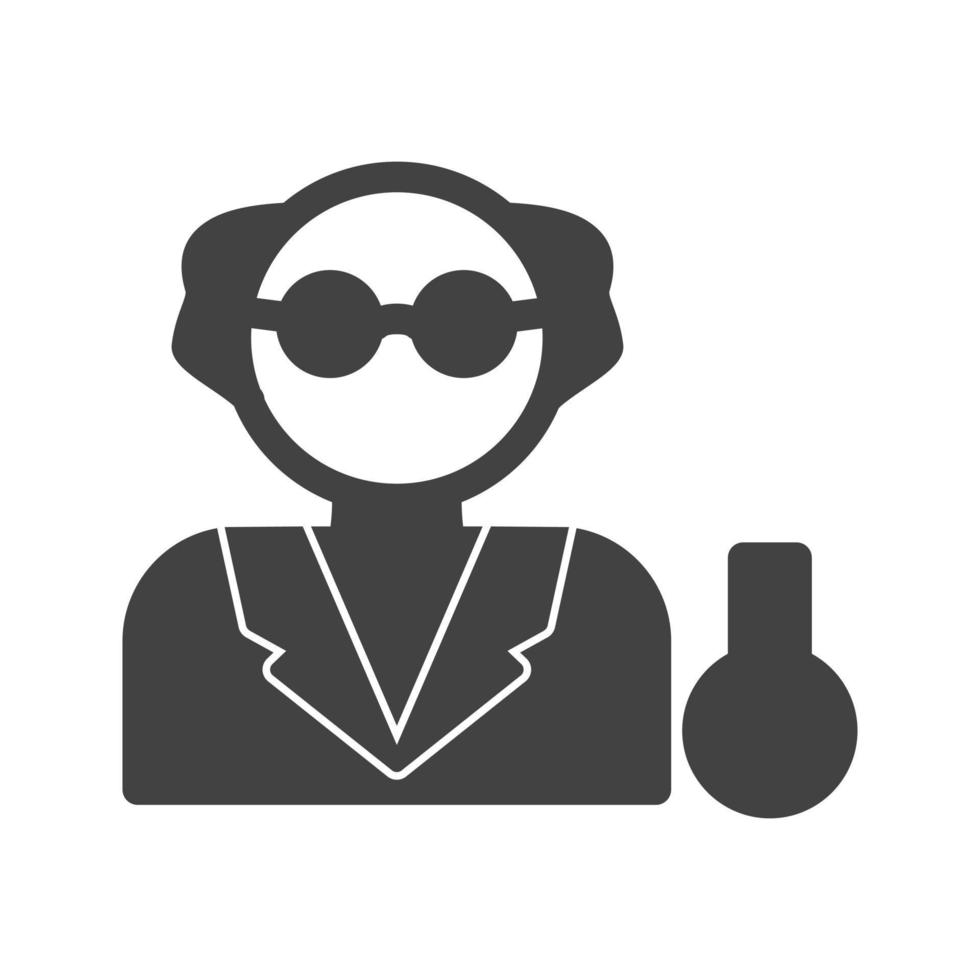 Scientist Glyph Black Icon vector