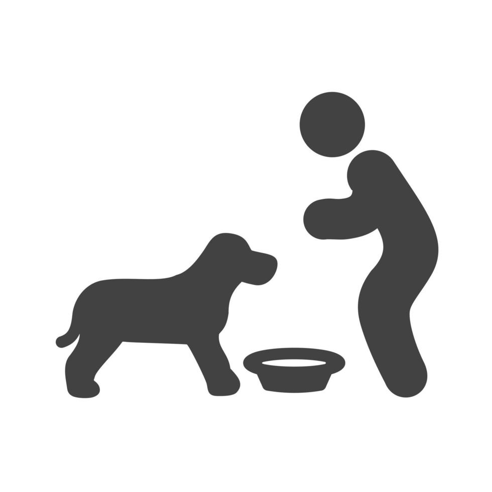 Feeding Pet Glyph Black Icon vector